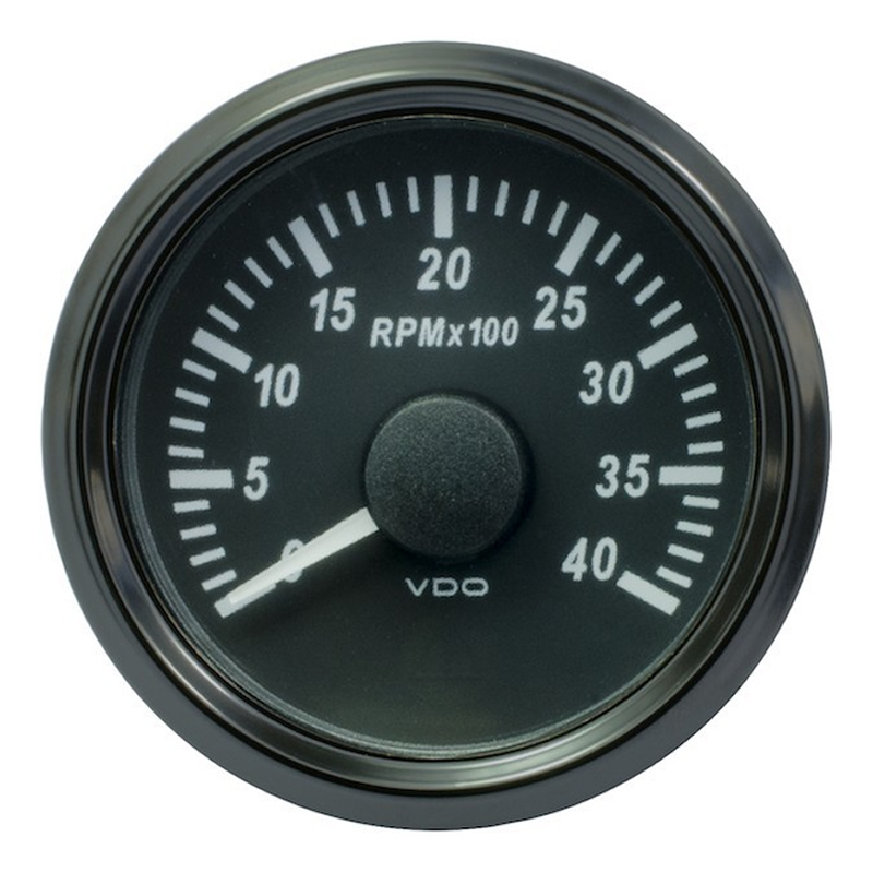 VDO SingleViu Tachometer 4.000 RPM Black 52mm